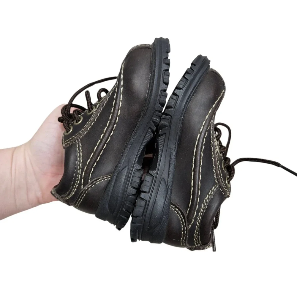 Graphite Brown Leather‎ Oxford Dress Shoes Toddler Lace Up Casual Size 6M
